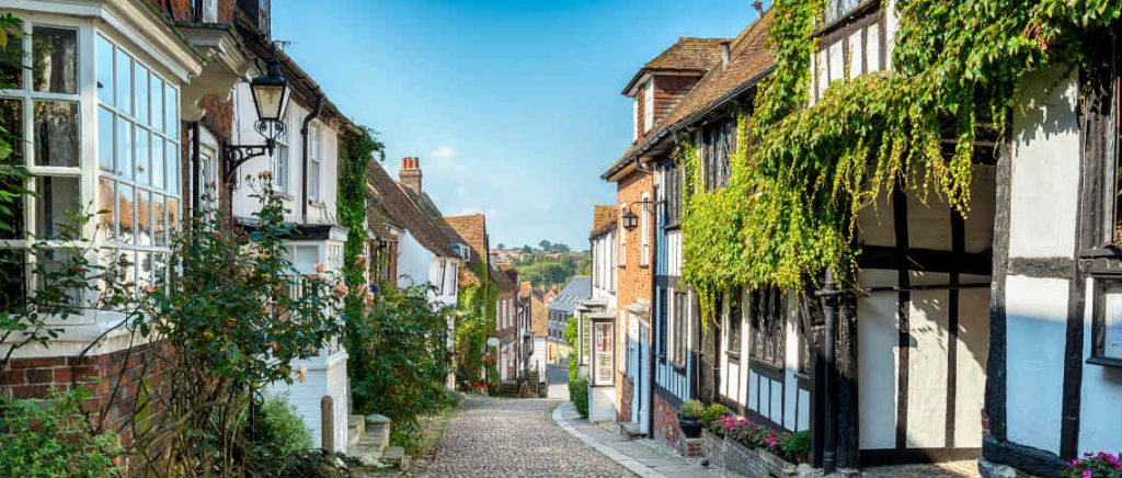 Cobbled Street and Houses