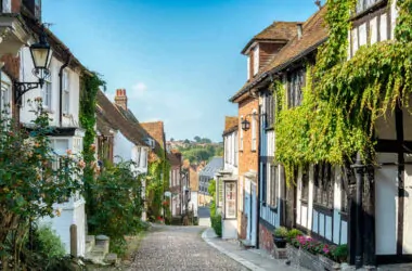 Cobbled Street and Houses