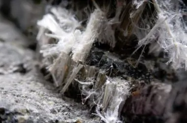 Close up image showing asbestos fibres